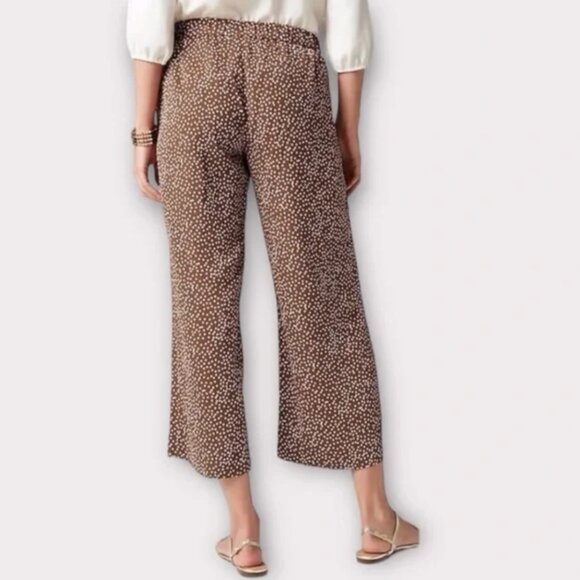 NWT J. Jill | Brown Polka Dot Wearever Easy-Care Woven Wide-Leg Crops | Size XS - Picture 4 of 13